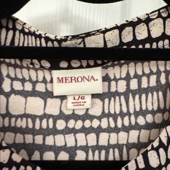 Merona Black and Cream Sleeveless Dress with pockets size large - Picture 6 of 9